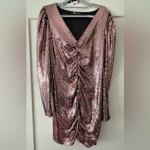 Zara Disco Ball Shimmering Pink Sequin Dress